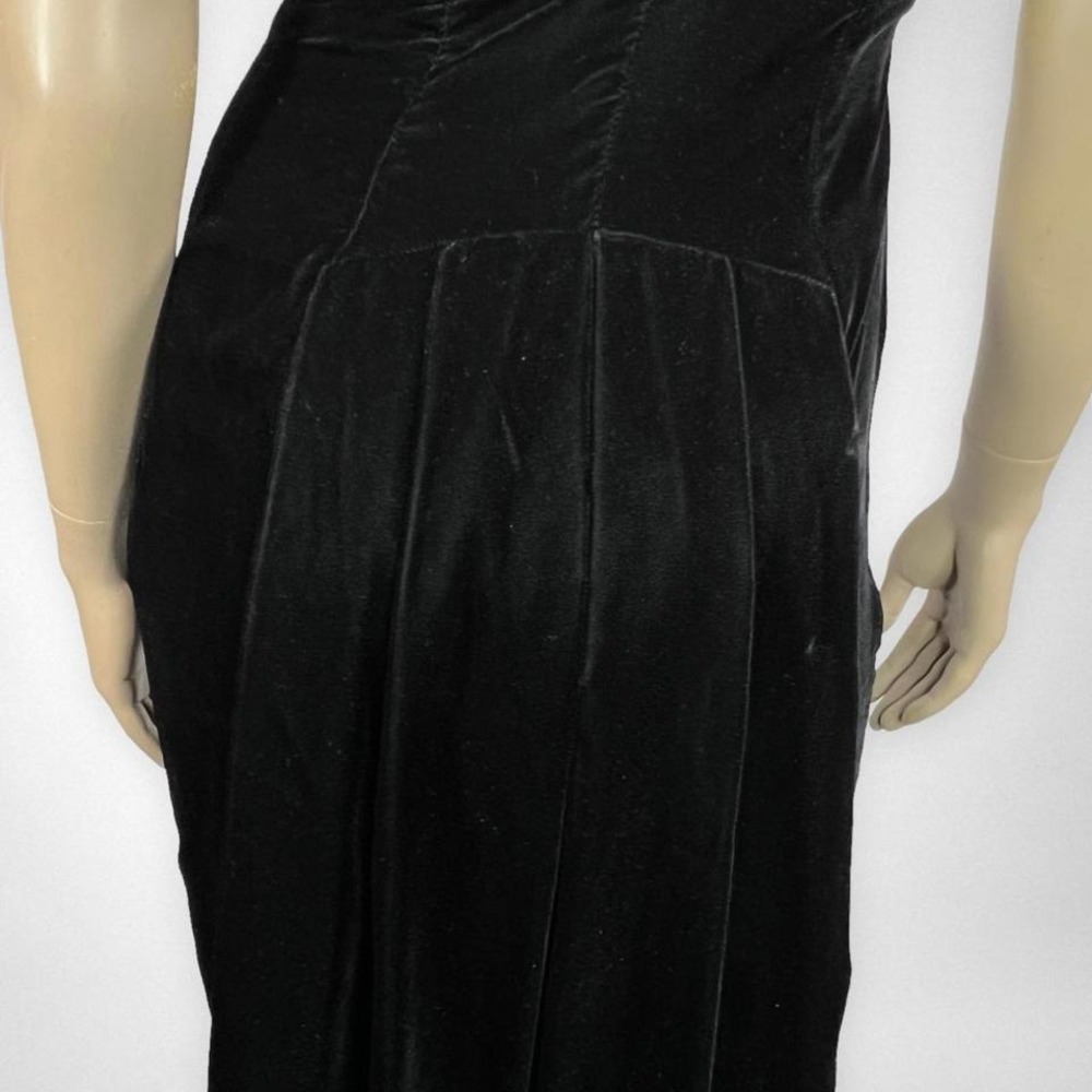 Vintage SCOTT MCLINTOCK‎ Velvet Sleeveless Black Maxi Dress 4 - Picture 6 of 8